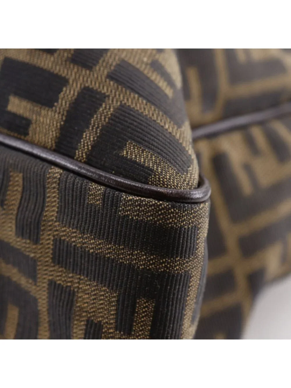 Fendi Zucca 2-Way Shoulder Nylon Canvas Brown Business